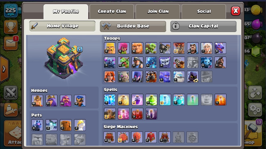 Th14 Cheap / Level 225 / War star 1432 / Heroes (41/61/26/12) / Builder ...