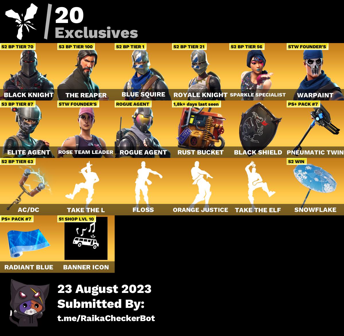 Buy fortnite account with Black knight, Sparkle Specialist, The Reaper ...