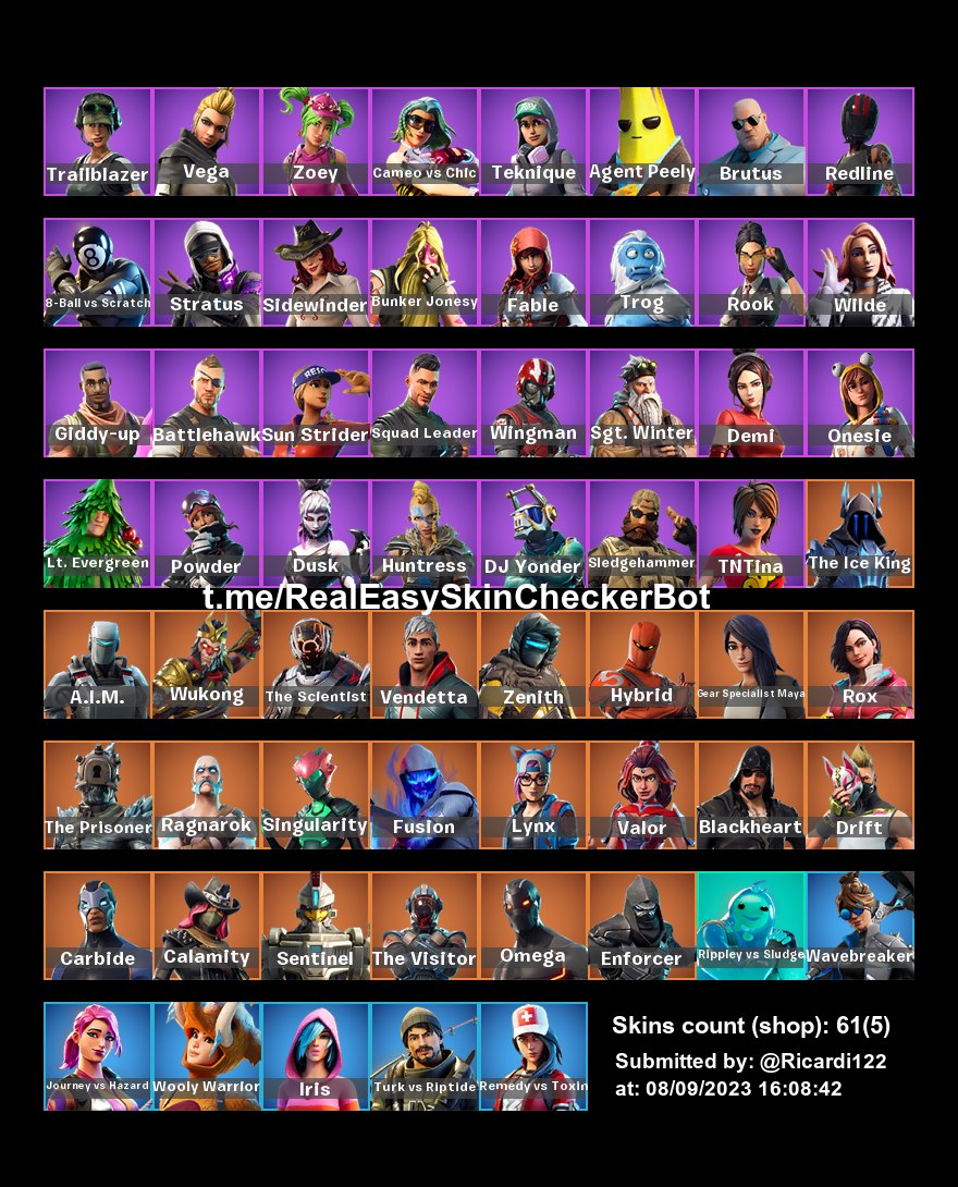 61 Skins FA PC (A): Trailblazer; Freestylin; Point It Out; Omega; Drift ...