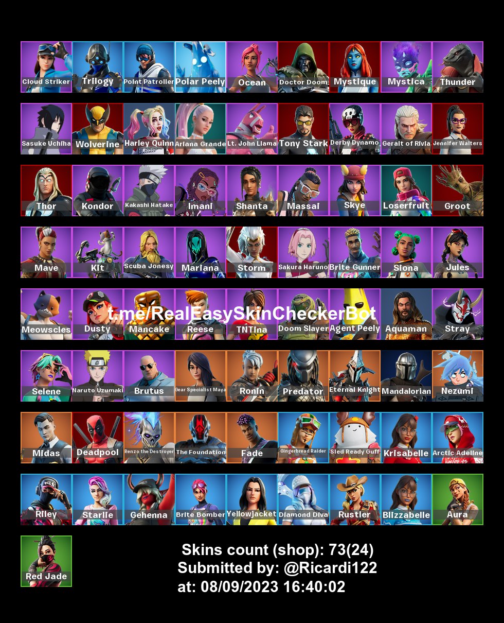 73 Skins(Full Access): Ariana Grande/ Harley Quinn/ Naruto Uzumaki ...