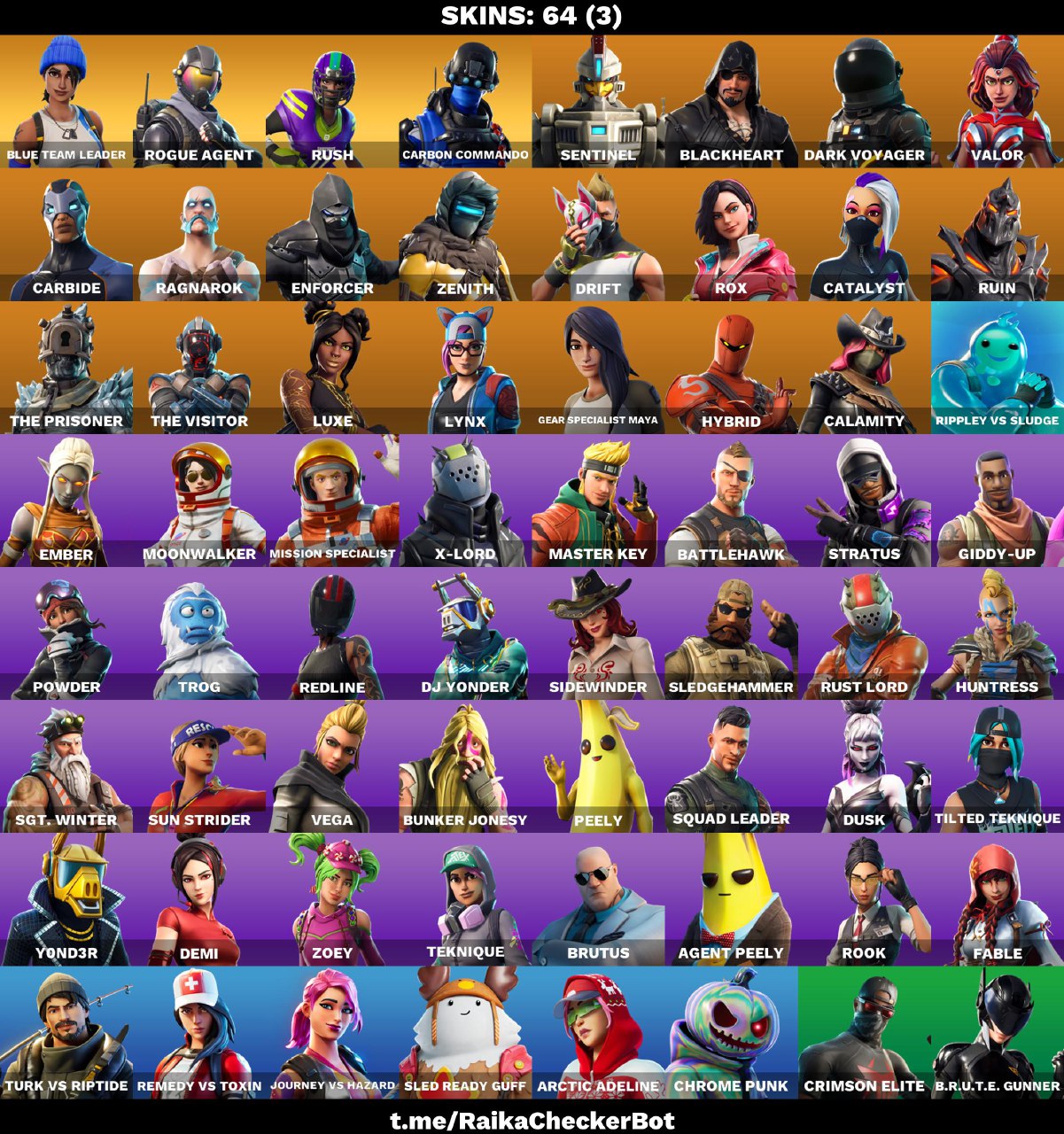 FA | 64 OUTFITS | BLUE TEAM LEADER | ROGUE AGENT | RUSH | CARBON COMMANDO | CARBON PACK | TAKE THE L | TAKE THE ELF | ORANGE JUSTICE