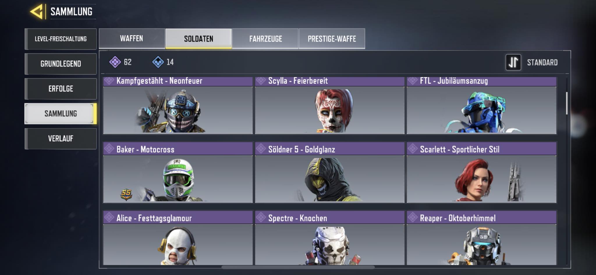 Cod Mobile Account lvl 300 94 epiche waffe 62 epiche chraktere iGV