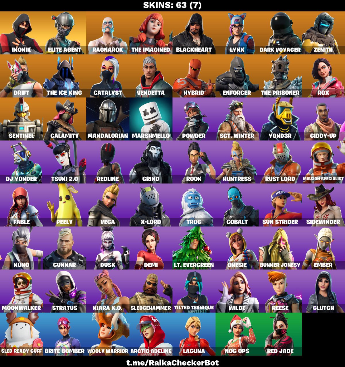 63 skins | IKONIK | Elite Agent | Reaper | Orange Justice | Scenario ...