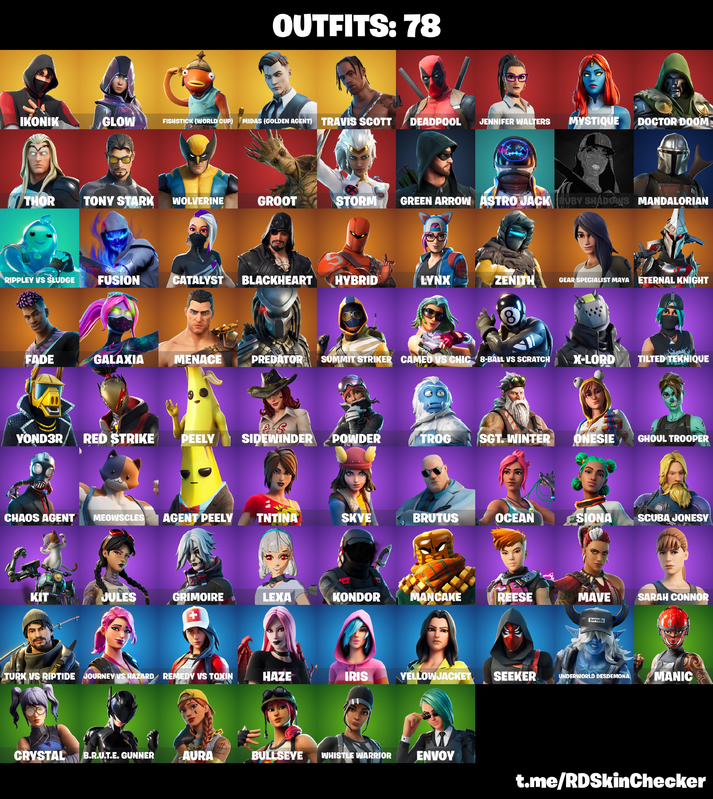 XBOX,PC - IKONIK + TRAVIS SCOTT + GLOW + FISHSTICK (WORLD CUP ...