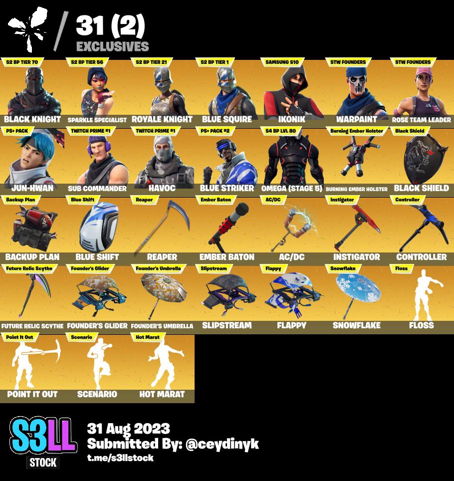 165 SKINS + Black Knight + Sparkle Specialist + Royale Knight + Blue ...