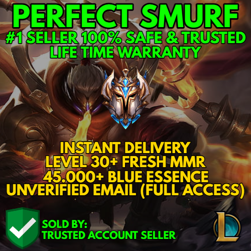 #1 SELLER / EASY & CHEAP & FAST & LOL SMURF LAS 46950 BE / 100 SAFE 0% BAN CHANGE EMAIL / INSTANT DELIVERY / PREMIUM ACCOUNT 0.0165