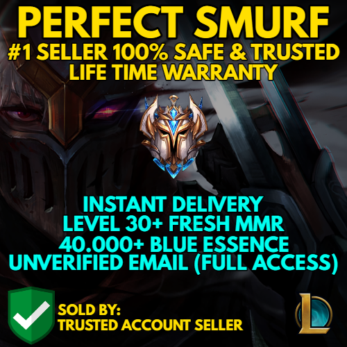 INSTANT DELIVERY / LVL 30+ SMURF 44250 BE 100% NO BAN / CHANGE EMAIL #1 SELLER  / OCE / CHEAP & FAST & EASY / QUALITY ACC 0.0186