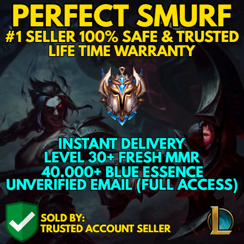 #1 SELLER / EASY & CHEAP & FAST & LOL SMURF OCE 44290 BE / 100 SAFE 0% BAN CHANGE EMAIL / INSTANT DELIVERY / PREMIUM ACCOUNT 0.0182