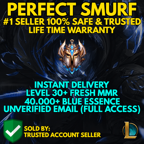 OCE / 100% SAFE / LOL SMURF 100000 BE LVL 30+ / #1 44425 INSTANT DELIVERY / CHANGE EMAIL / 0% BAN / CHEAP PREMIUM ACCOUNT 0.0173