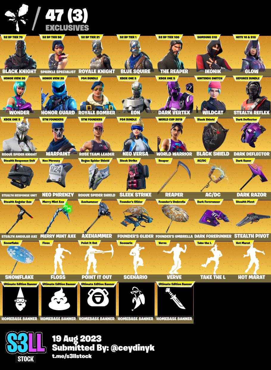 316 SKINS + Black Knight + The Reaper + IKONIK + Glow + Wonder + Honor ...