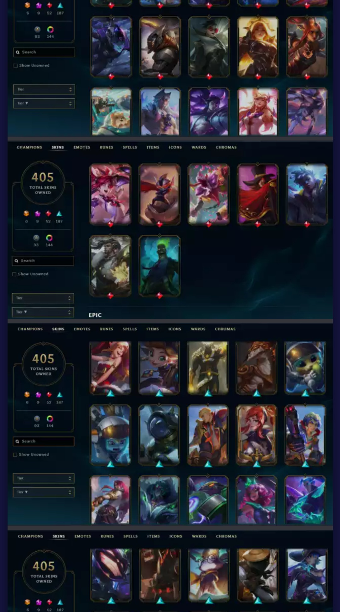 ️⃣ EUNE S13 [P]Silver 2 All Ultimate Skins 9 Mythic Skins 440 Mythic Essence 405 Skins 100