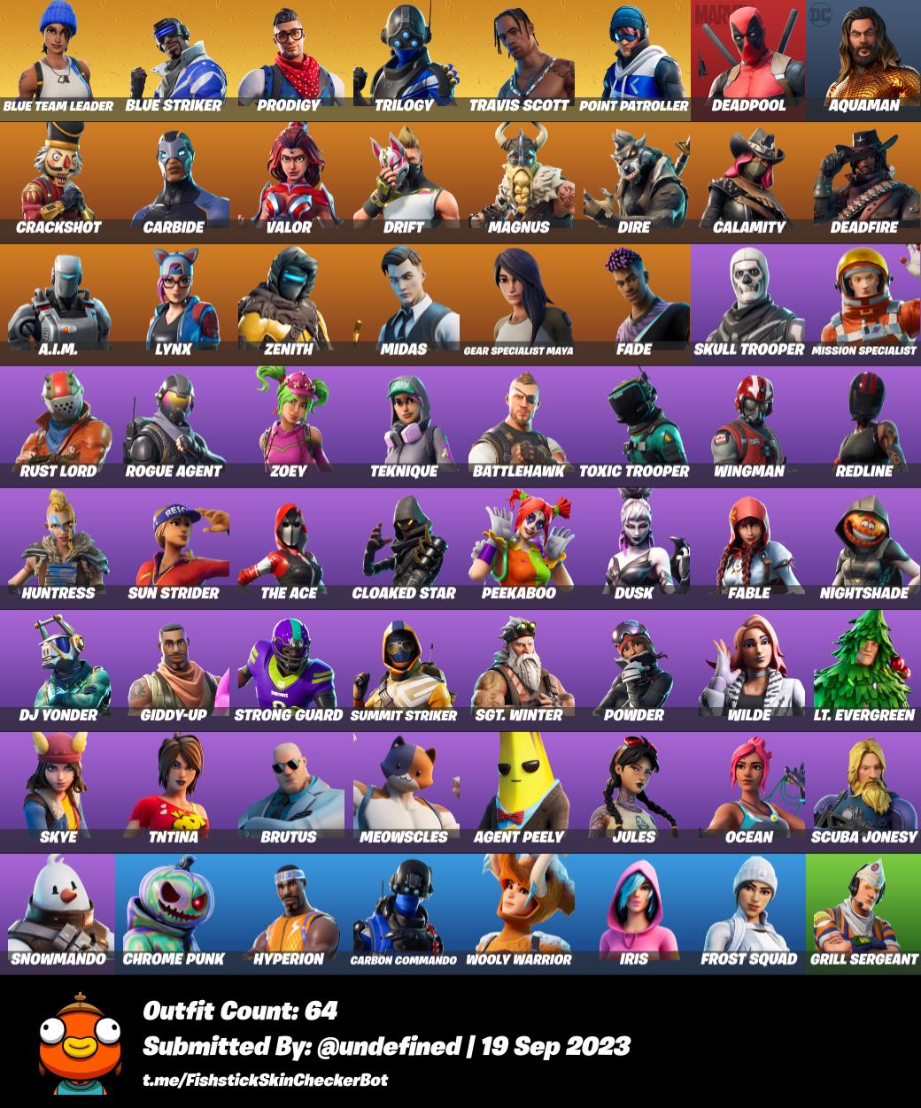 (Only PC) | 64 Skins - FA - Travis Scott - Midas - Skull Trooper ...