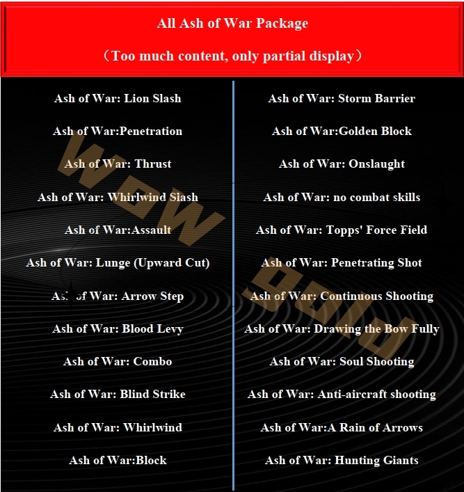 Elden Ring All Ash of War (PC/PS) Package