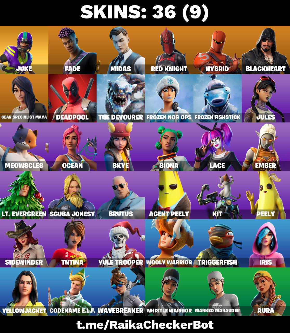 PC/PSN/XBOX 36 SKINS | Juke | Raise The Cup | Fade | Midas | Red Knight ...