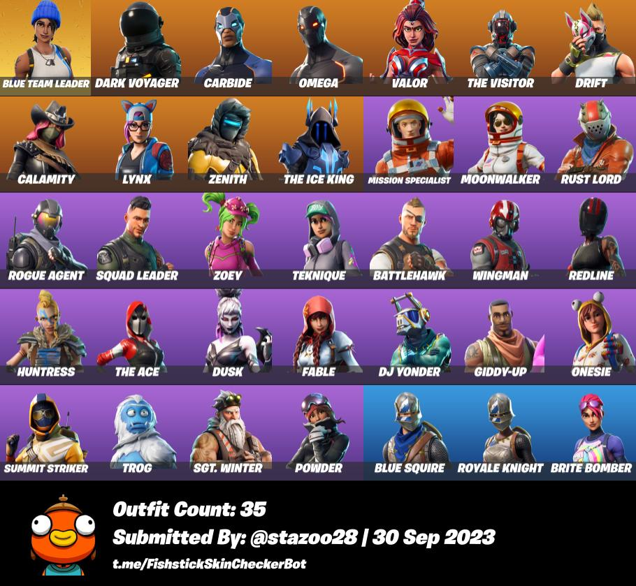 BLUE SQUIRE + ROYALE KNIGHT 35 SKINS OMEGA, DRIFT, TAKE THE L, ROGUE ...