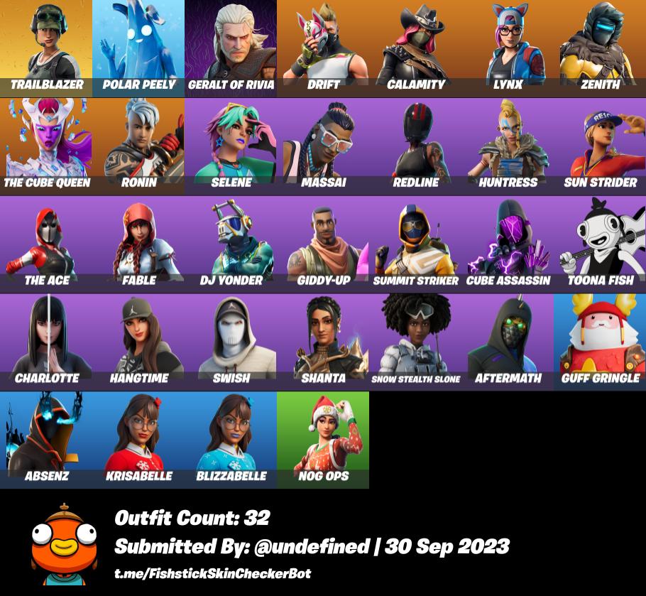 TRAILBLAZER / 32 Skins / DRIFT / POLAR PEELY / THE ACE / THE CUBE QUEEN ...