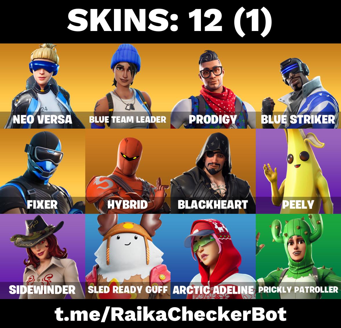 12 Skins | Neo Versa | Blue Team Leader | Prodigy | Blue Striker | Fixer | Blue Shift | Rust Bucket | Tabulator | Controller | Hybrid | #6569
