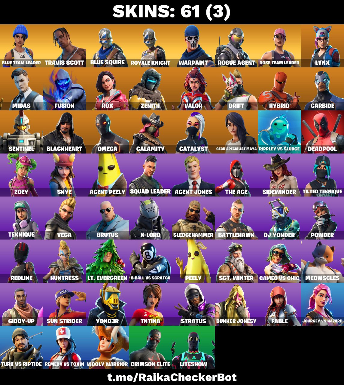 61 Skins | Blue Team Leader | Travis Scott | Blue Squire | Royale ...