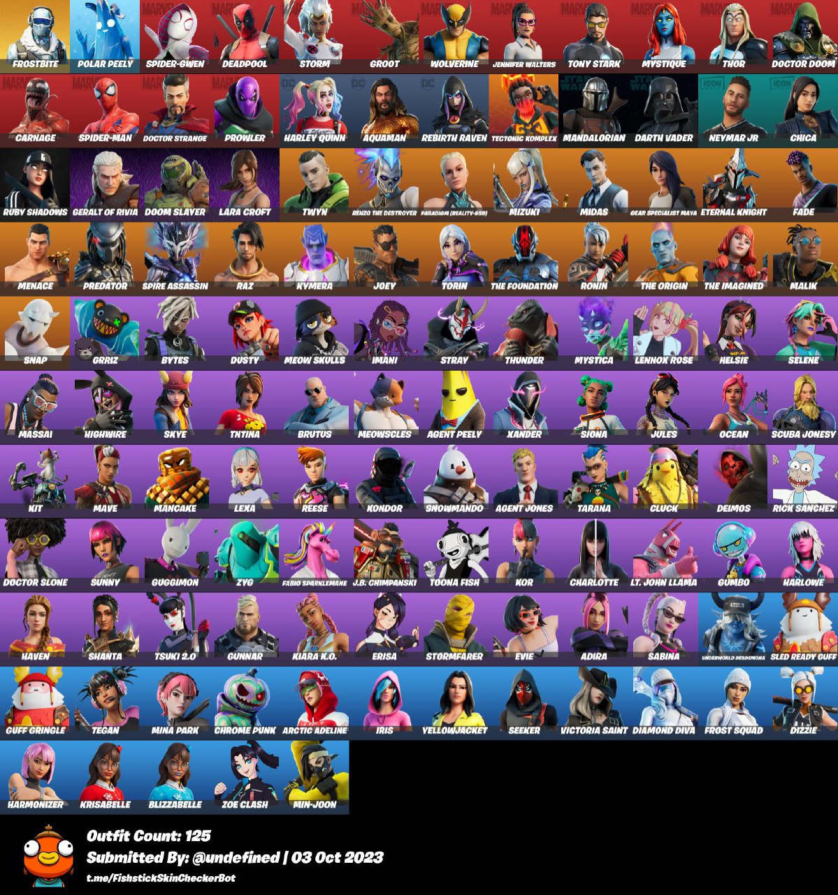 (Only PC) 125 skins / Midas / Harley Quinn / Charlotte / Lara Croft ...