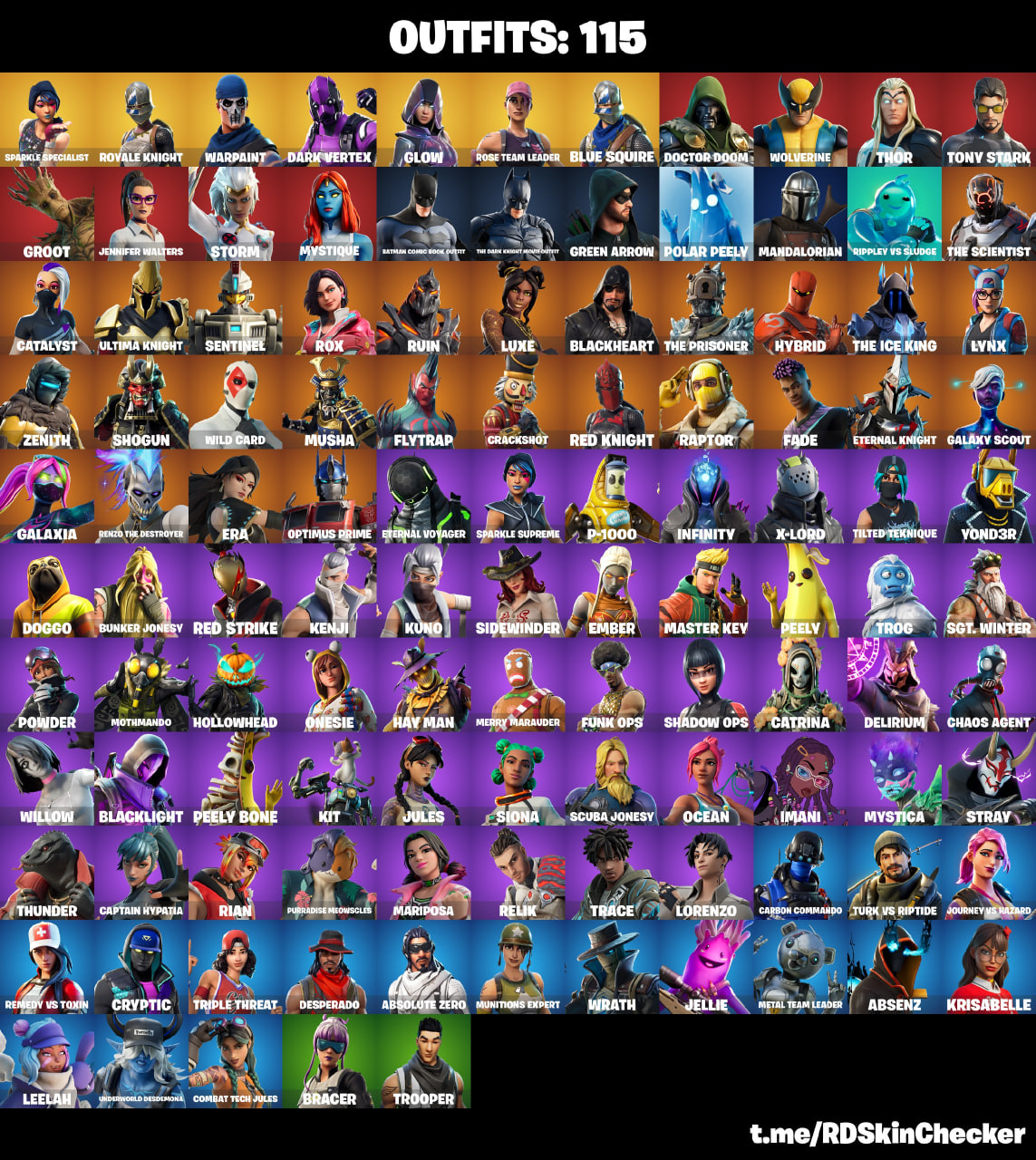 115 SKINS + SPARKLE SPECIALIST + AC/DC + DARK VERTEX + GLOW + FLOSS ...