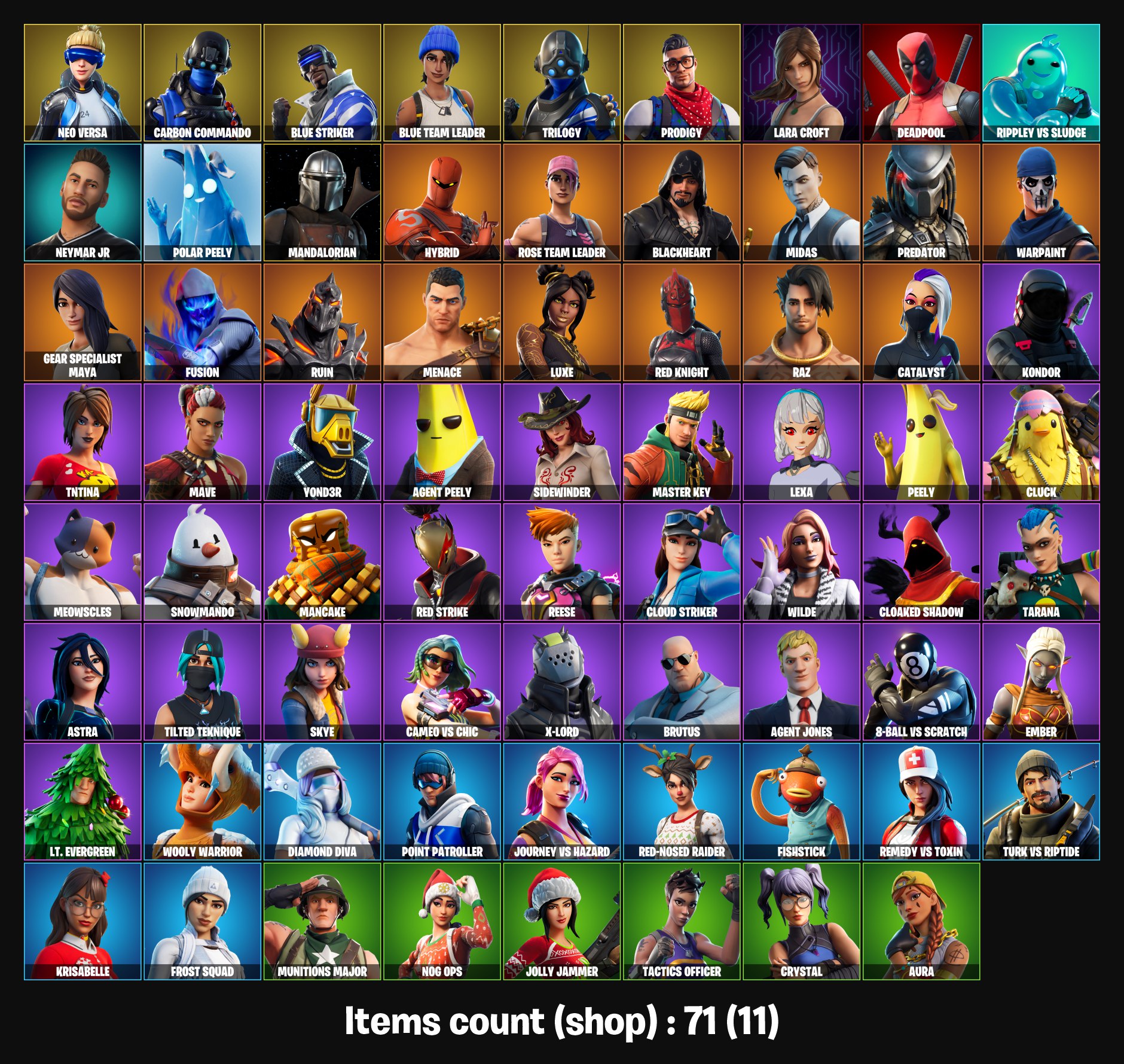 71 SKINS FULL ACCESS l OG NEO VERSA l OLD STW l ASTRA l CLOAKED SHADOW ...