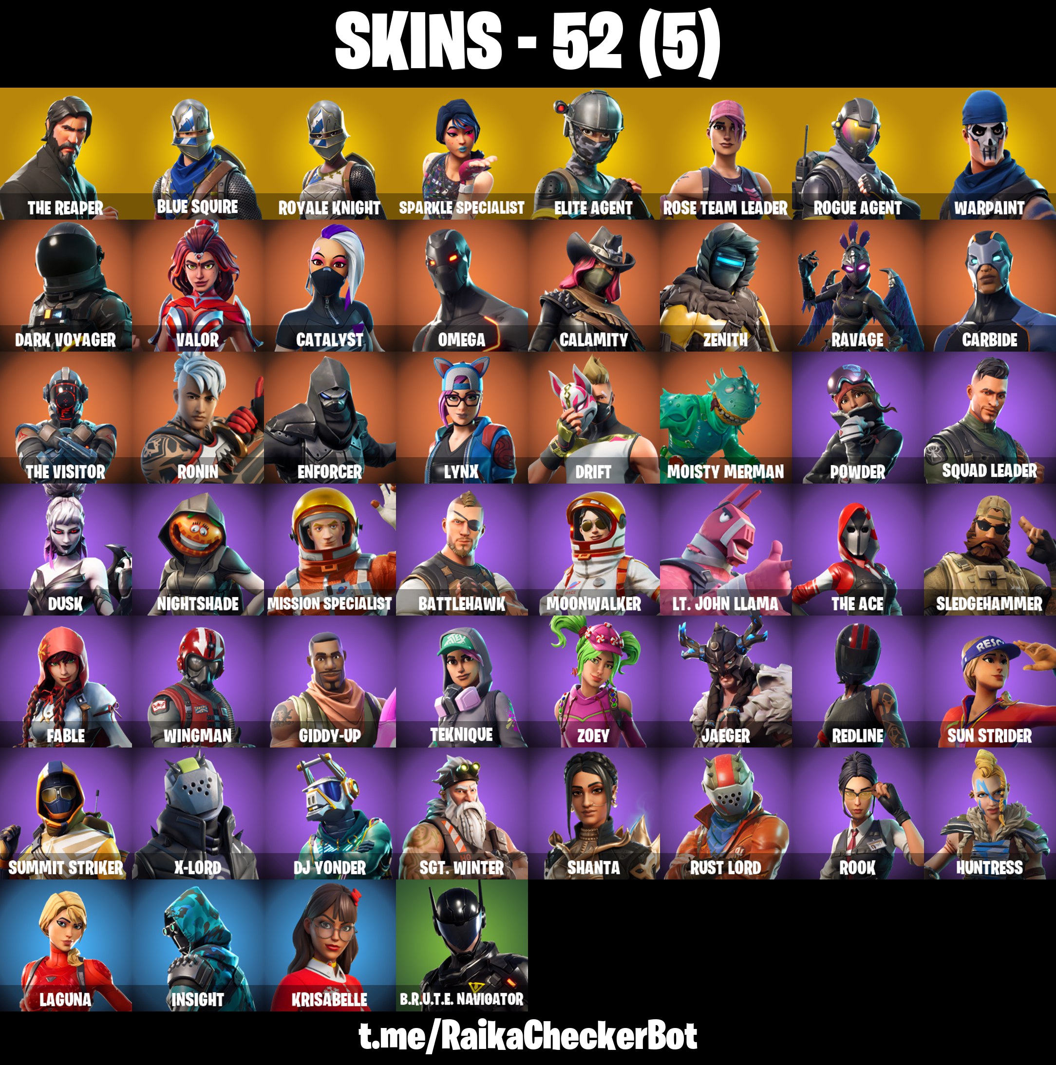 [PC-XBOX] 52 skins | OG STW | The Reaper - Blue Squire - Royale Knight ...