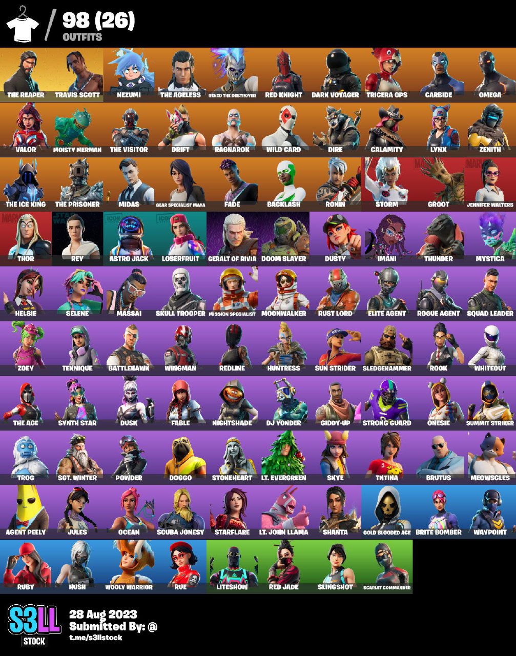 [PC/PSN/XBOX] 50+ SKINS THE REAPER / TRAVIS SCOTT / GALAXY / SKINS IN ...