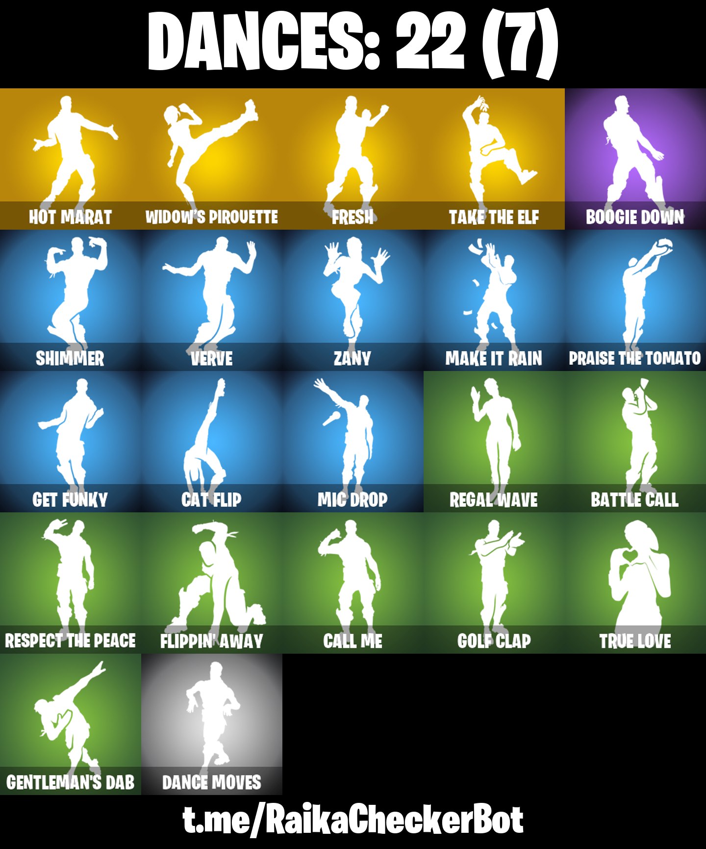 FA | 13 OUTFITS | HOT MARAT | WIDOW’S PIROUETTE | FRESH | TAKE THE ELF | LYNX (STAGE 3) | ZENITH (STAGE 4) | FROSTBITE