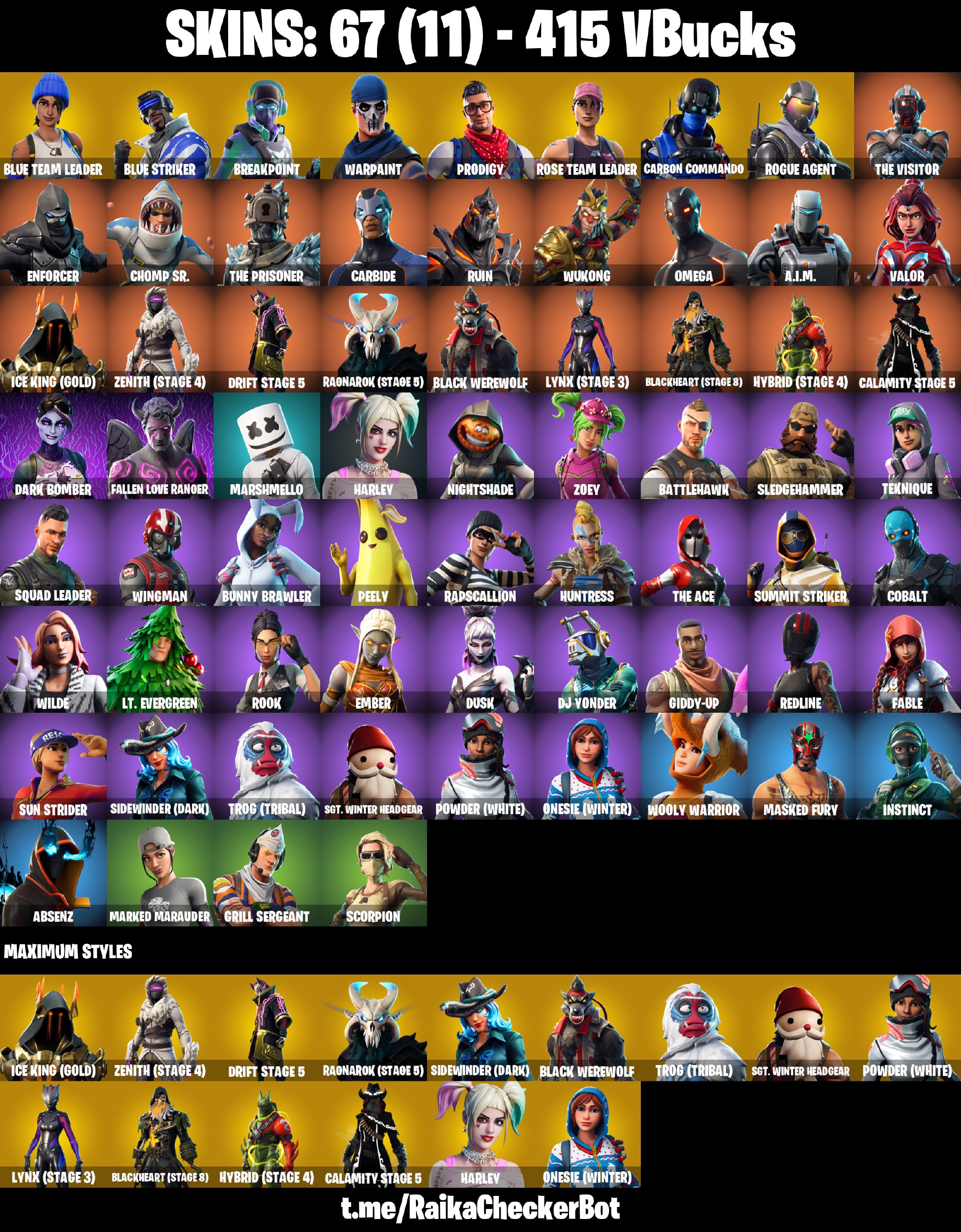 FA | 67 OUTFITS | OG STW | BLUE TEAM LEADER | BLUE STRIKER | BREAKPOINT | PRODIGY | CARBON COMMANDO | ROGUE AGENT | RUST BUCKET | TABULATOR
