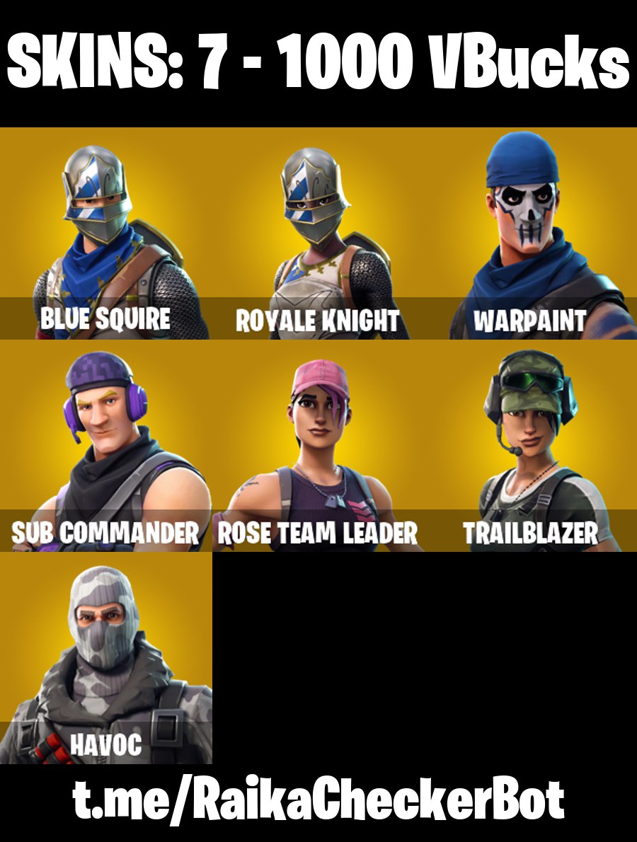 FA | 7 OUTFITS | OG STW | BLUE SQUIRE | ROYALE KNIGHT | SUB COMMANDER ...