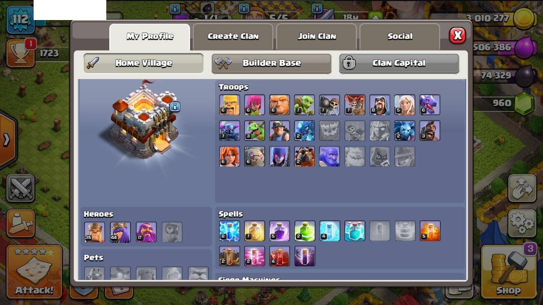 Th11 Cheap / Level 112 / War star 234 / Heroes (35/44/17) / Builder ...