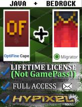 (OptiFine + Migrator Cape. Hypixel) Account from 15-Feb-2023. Microsoft account with mail.