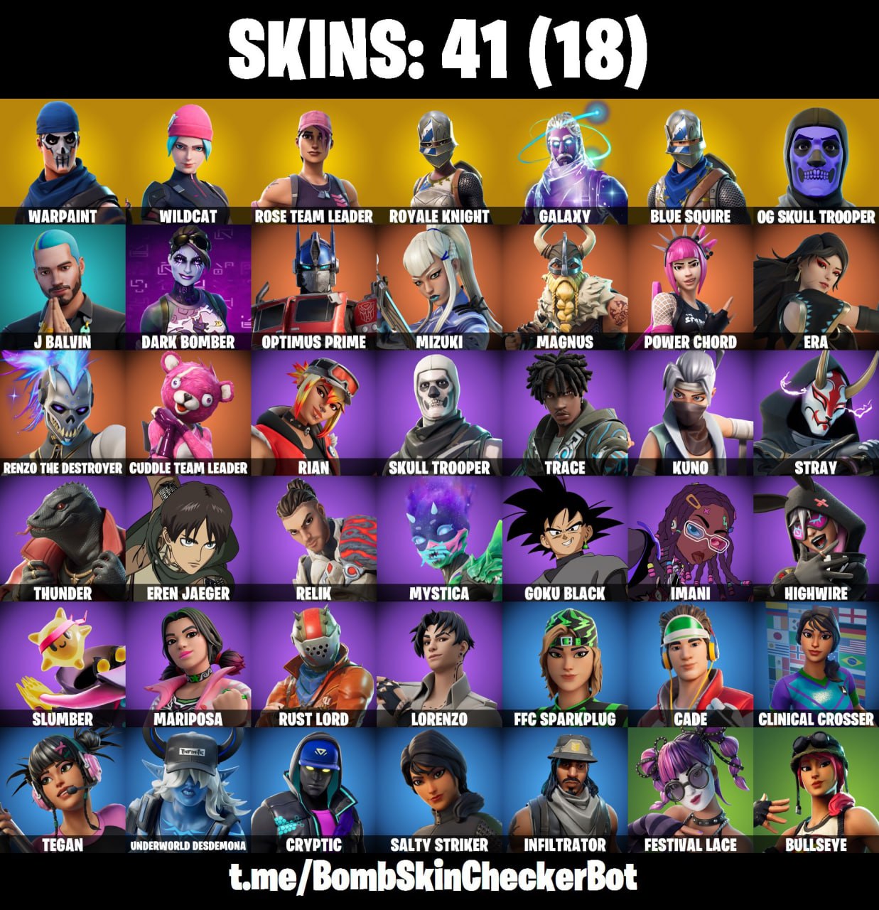 [all Platforms] 41 Skin + Og Skull Trooper + Wildcat + Galaxy - Igv