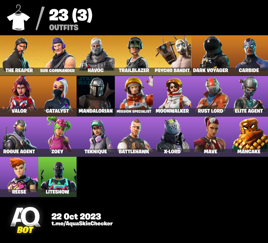 THE REAPER + PSYCHO BANDIT[PC] 23 SKINS, 1300 V-BUCKS, RUST LORD, X ...