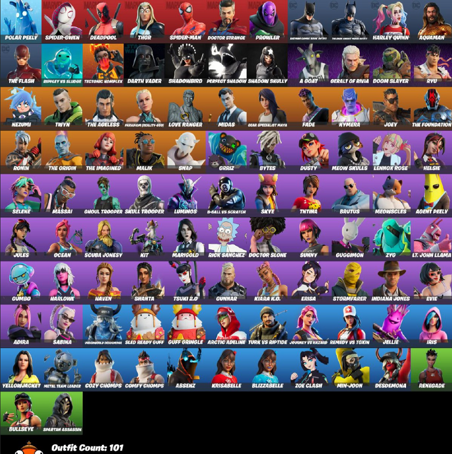 101 skins FULL ACCESS / GHOUL TROOPER + SKULL TROOPER+ GRIZZ+ SELENE ...