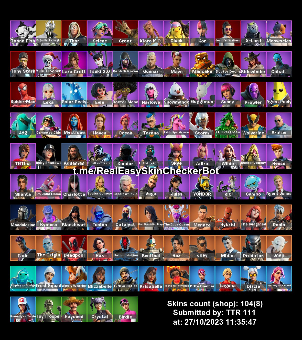  only pc 104 skins rogue spider knight midas lara croft