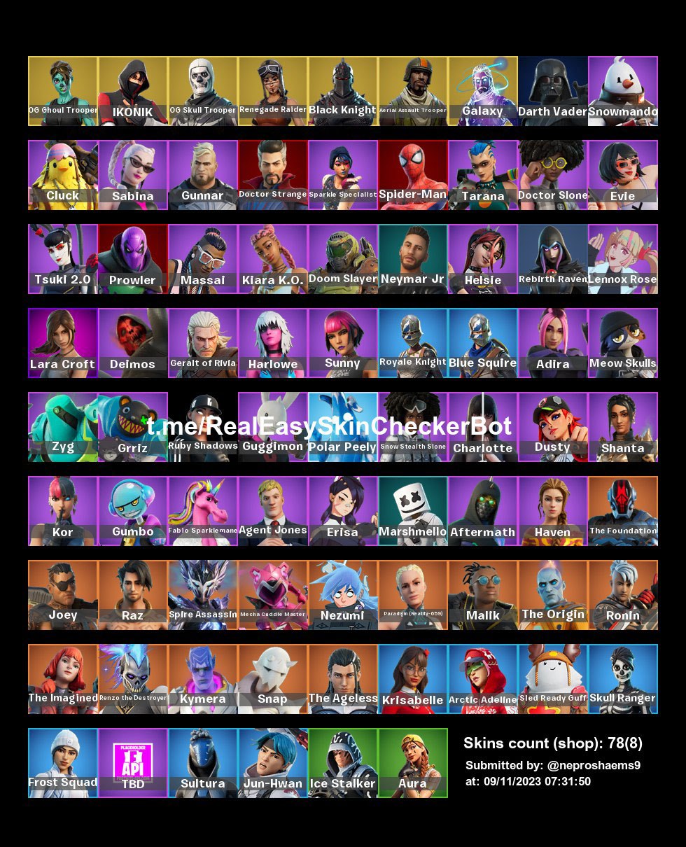 Renegade Raider, 78 Skins, OG Skull Trooper, OG Ghoul Trooper, Aerial ...