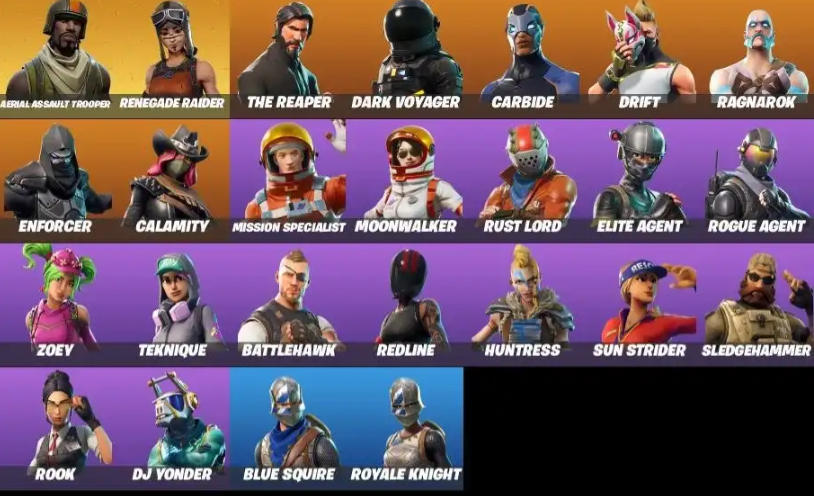 Renegade Raider / Assault Trooper / The reaper / Drift / 25 skins / you can change mail / inactive 197 days