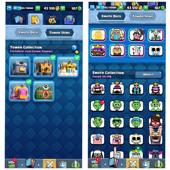 (Android/iOS) KT 13 - lvl 38 - Cards107/109 - Max Card 14 _lvl 12 card 5 /Emote 54 / skin tower 5