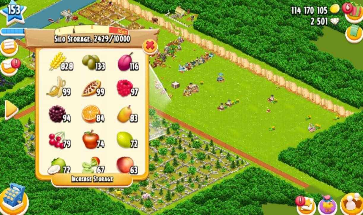 LV150 25000 Barn Are Full With Tools 10000 Silo 15 to 90+ millions  Gold LAND 95% UNLOCKED iOS&Android