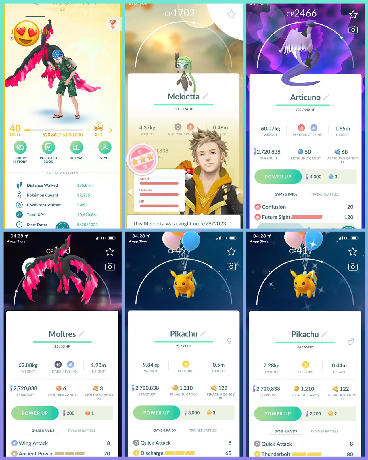 Pokemon Go Account Level 40 With Galar Articuno & Moltres /188 Shiny ...