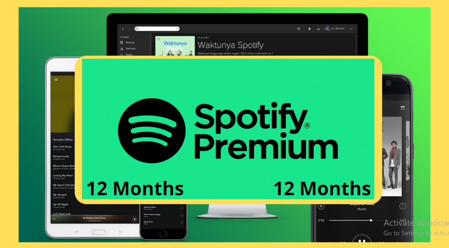 SPOTIFY Premium ACCOUNT PERSONAL 1 YEAR [ Free Music ] - iGV