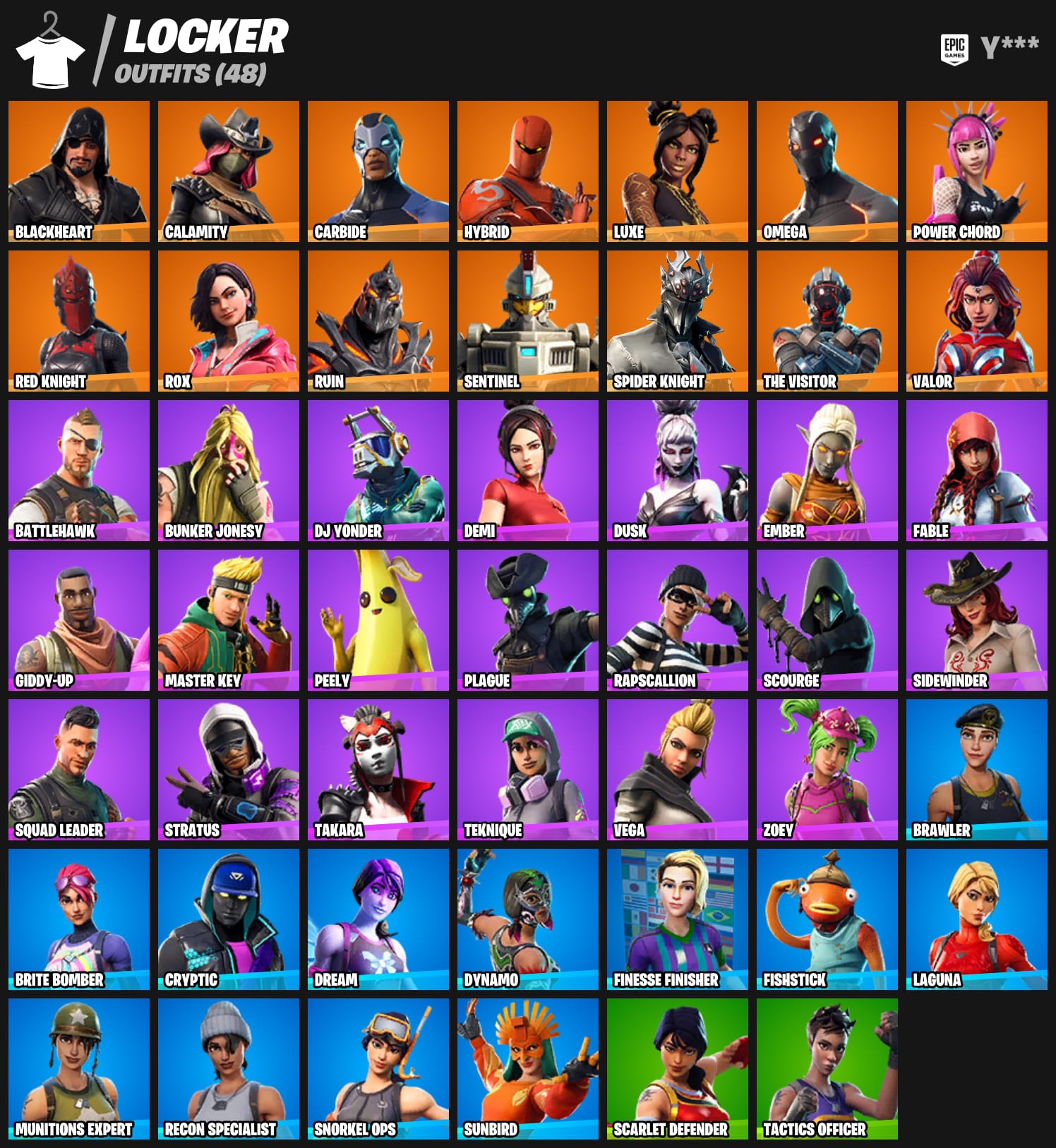 Fornite red knight account igv