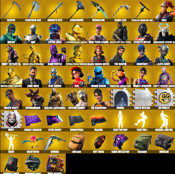 600 Skins | TRAVIS SCOTT - HONOR GUARD - RUE - OG STW - STEALTH REFLEX ...