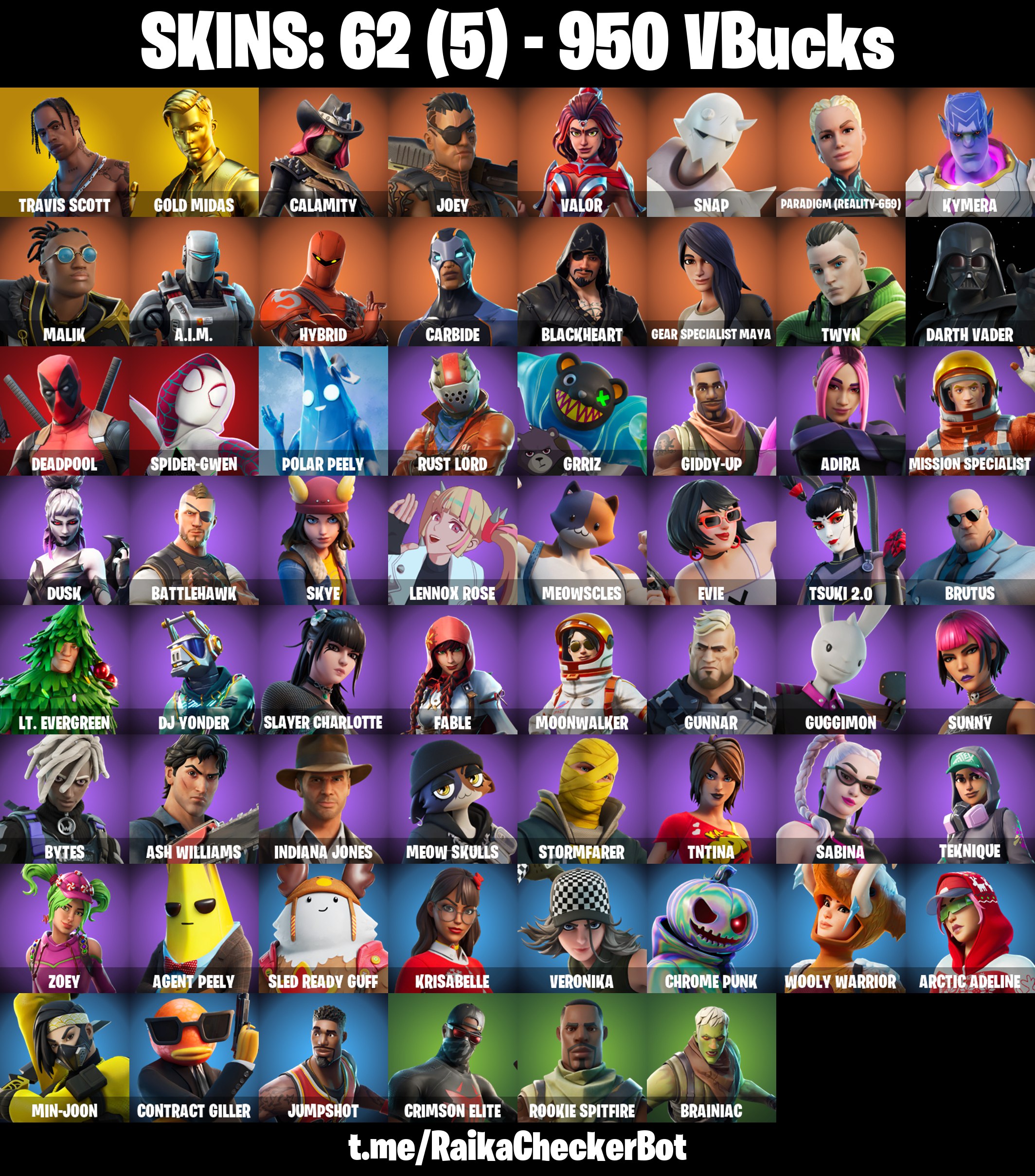  PC PSN XBOX GUARANTEED 25 SKINS Or A TRAVIS SCOTT REAPER ACCOUNT 