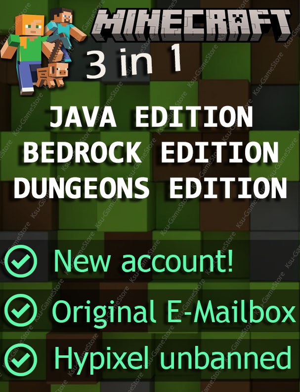 NEW account Microsoft witn original mail! 0% stats! Hypixel available!