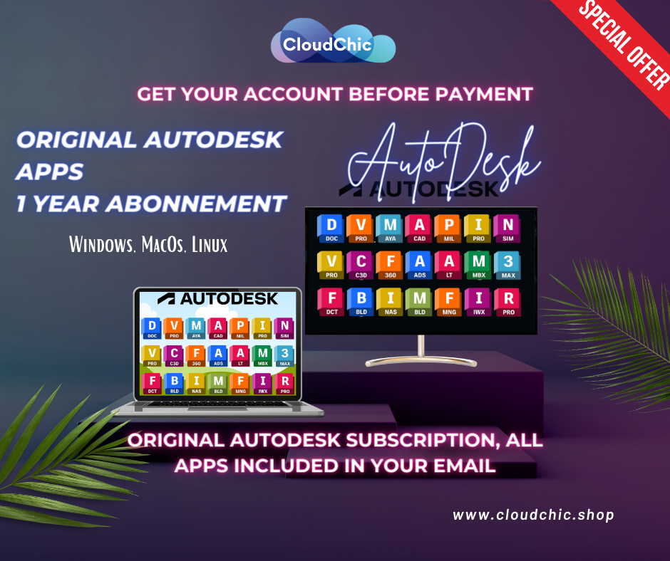 Autodesk 1 year subscription autodesk all apps genuine autodesk licence