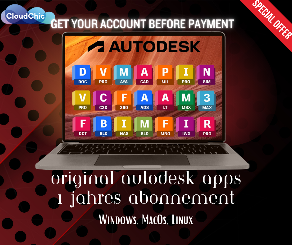 Autodesk 1 year subscription autodesk all apps genuine autodesk licence