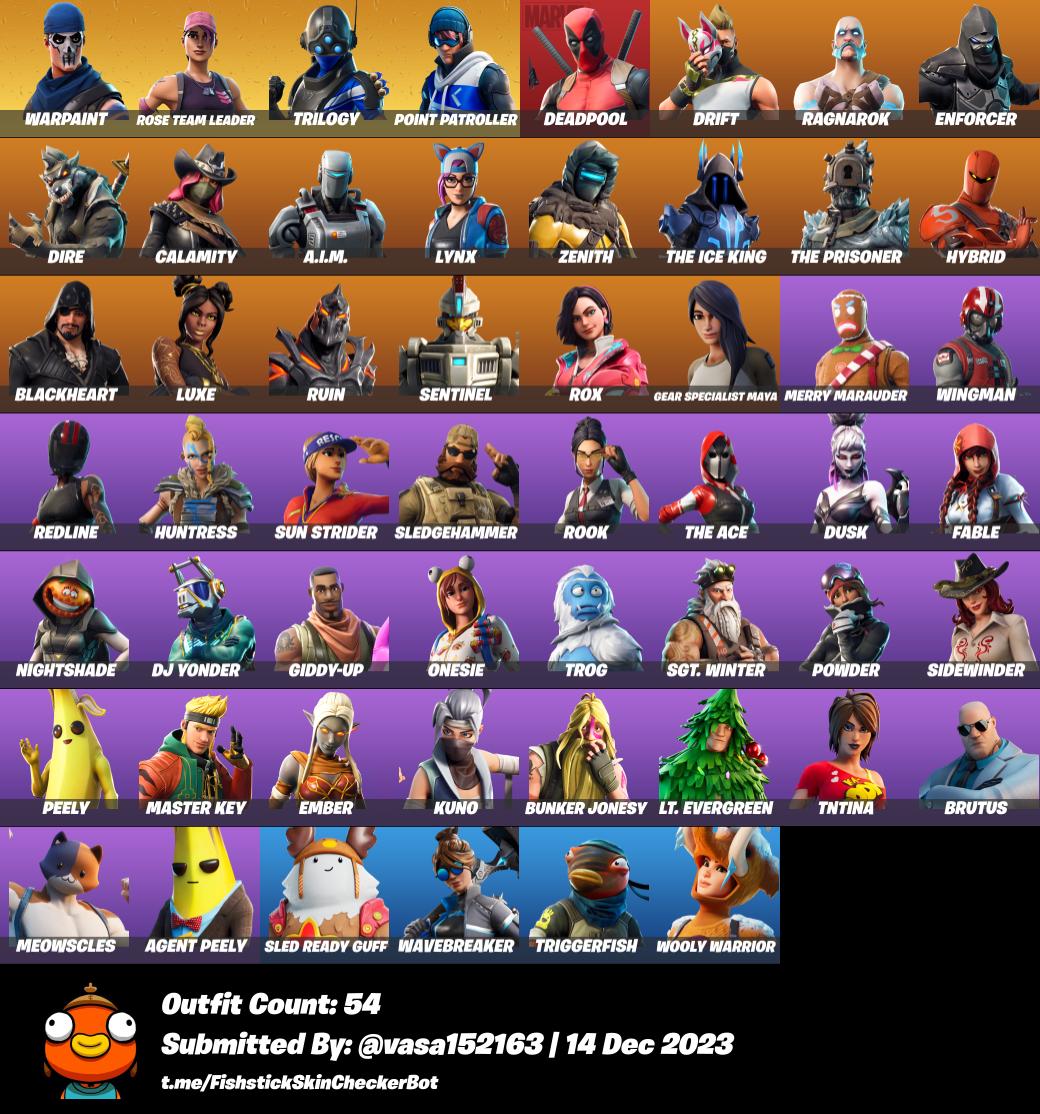Fortinte PVP- Drift/Warpaint 54 SKINS, 65 Back Bling, 47 Pickaxes, 51 Gliders