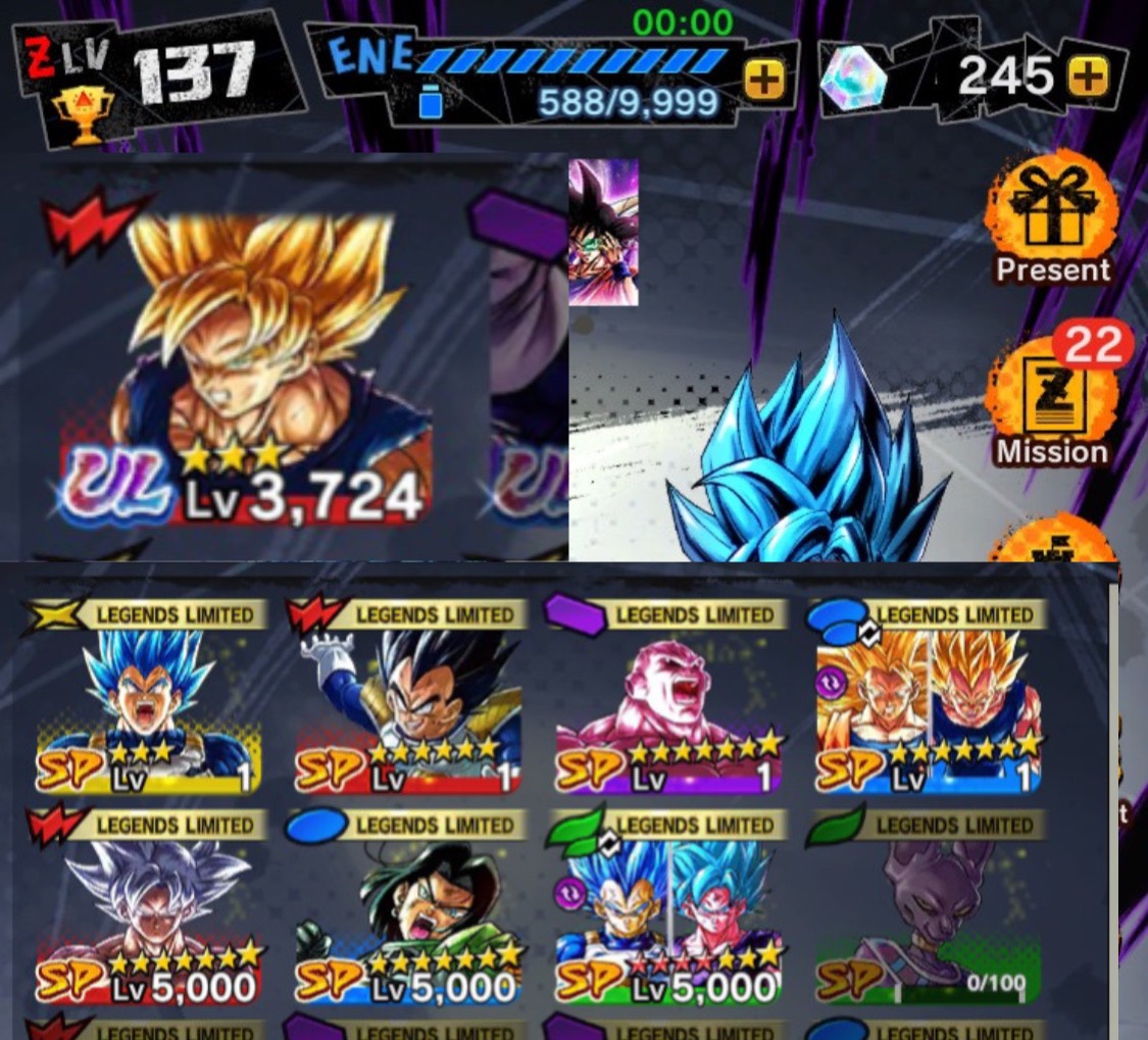 Android + IOS - HL204 - Vegeta и Oukon Blue 11 Star - 1 ULTRA + Legends Ltd  (Android # 17 + Super Instin Oukon + Giren Energy) - Sp Golden Freiza All -  Star - iGV